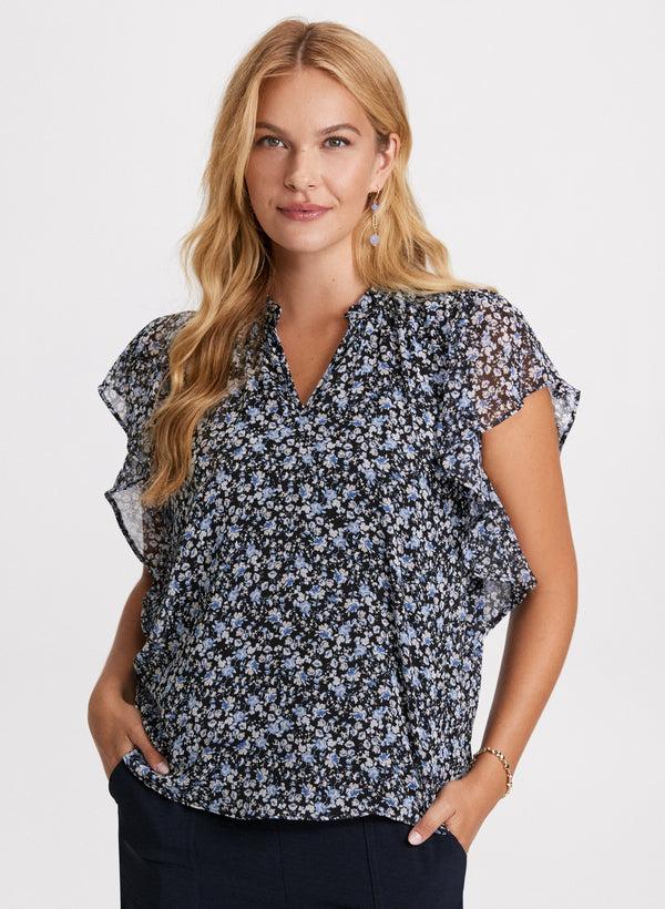 laura V-Neck Floral Blouse