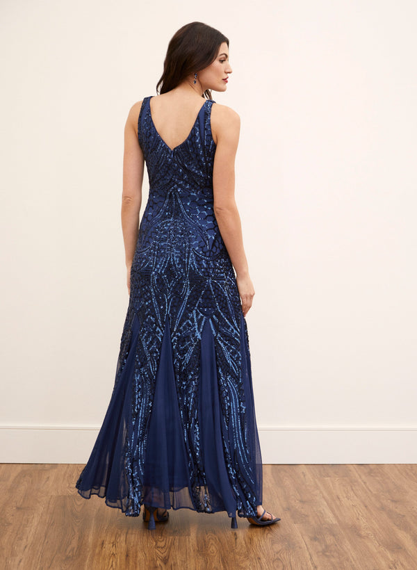 Laura V-Neck Sequin Dress