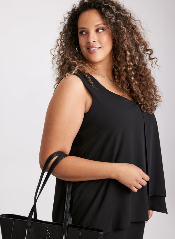 Laura V-Neck Sleeveless Layered Blouse