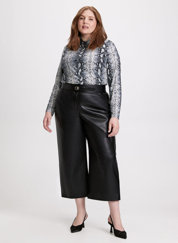 Laura Vegan Leather Culotte Pants