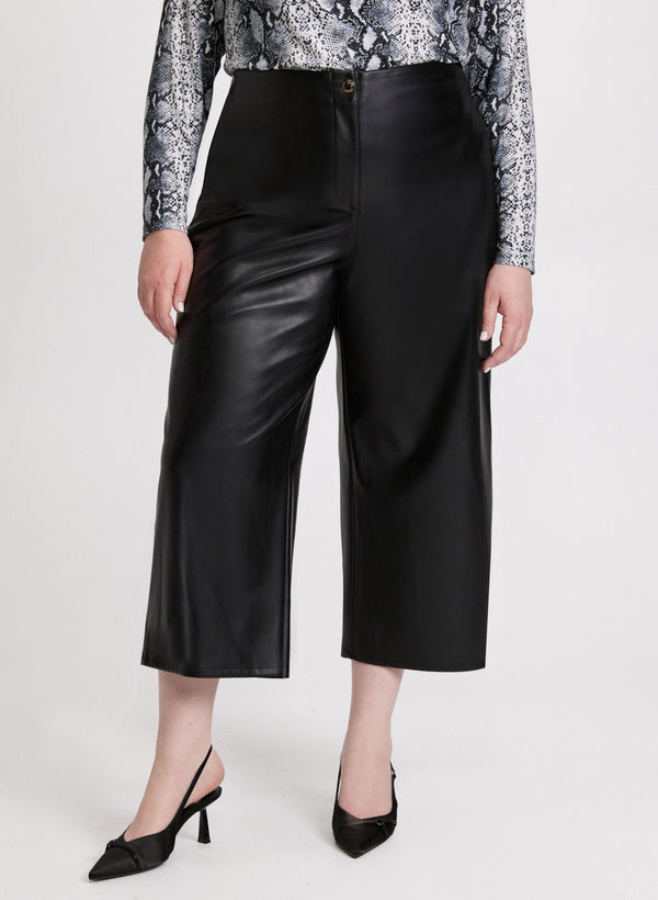 laura Vegan Leather Culotte Pants