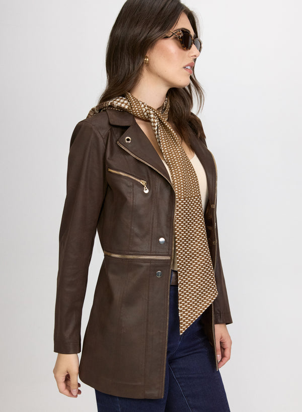 Laura Vex - Long Faux-Suede Jacket