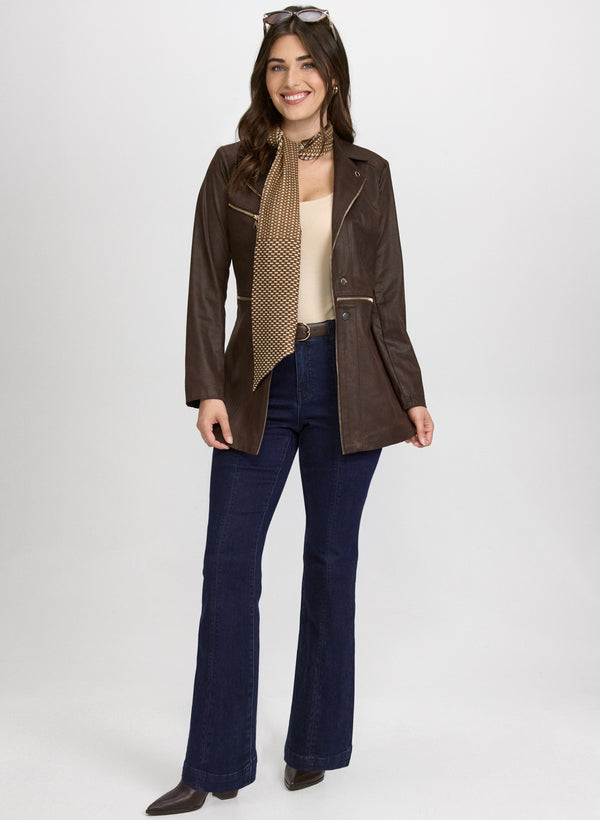 Laura Vex - Long Faux-Suede Jacket