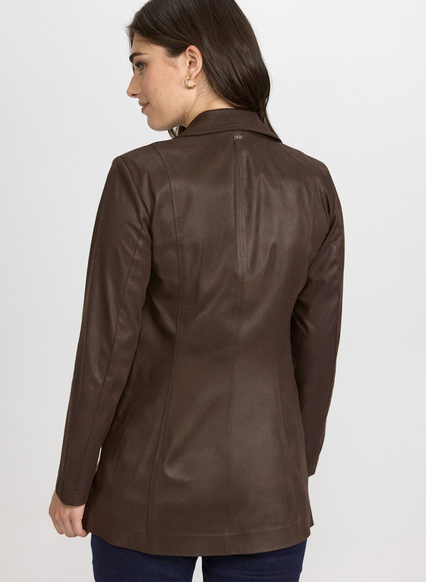 Laura Vex - Long Faux-Suede Jacket