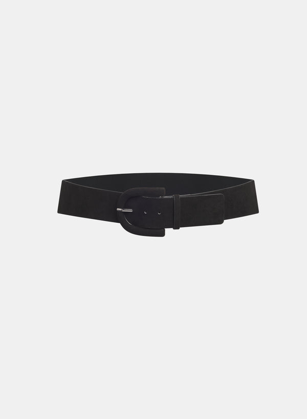 laura Wide Faux Suede Belt