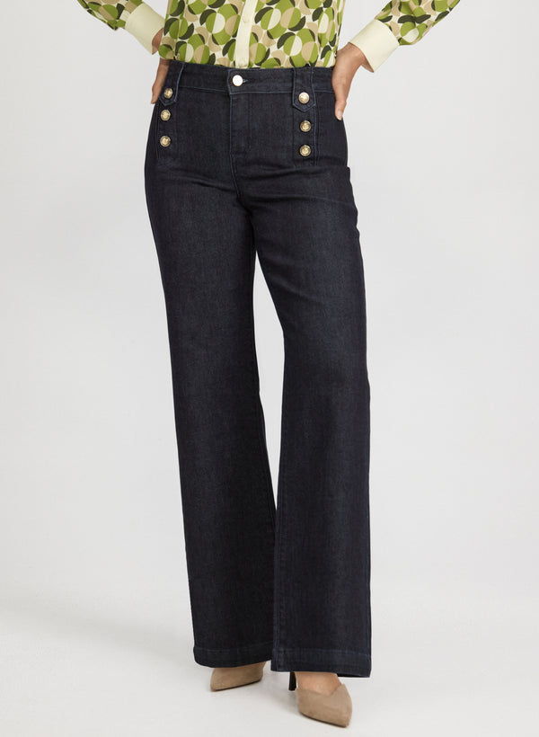 laura Wide-Leg Denim Pants