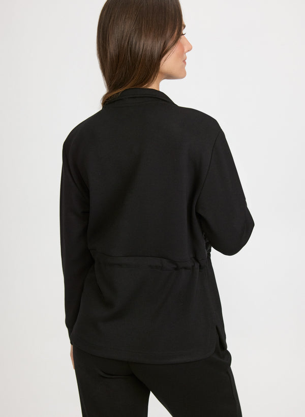 Laura Zip-Up Nylon Detail Top