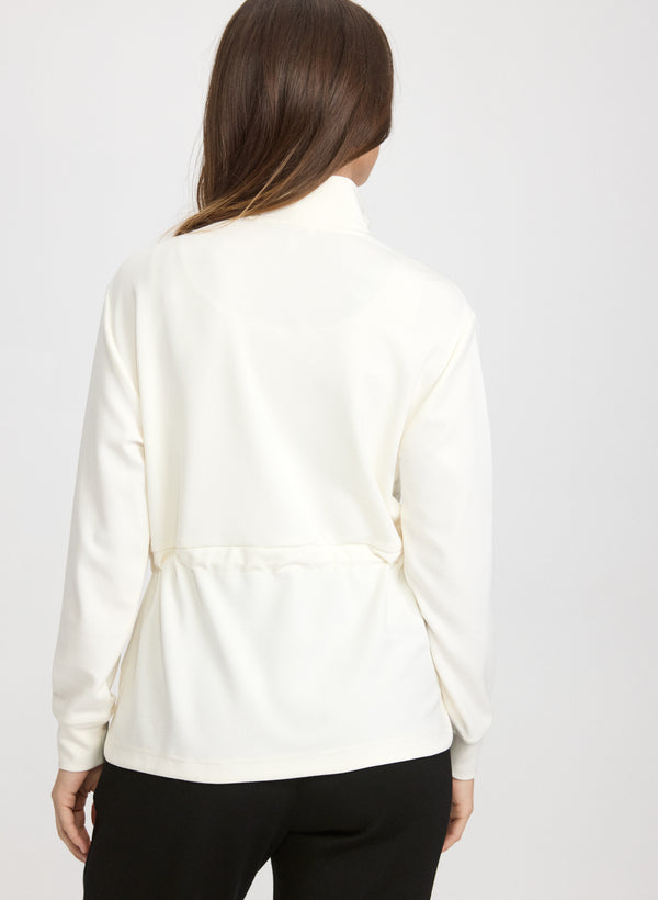 Laura Zip-Up Nylon Detail Top