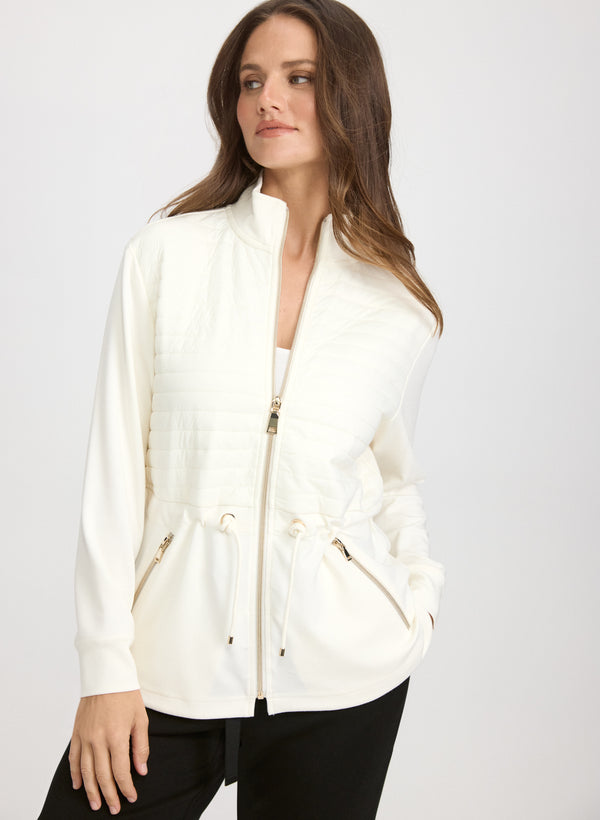laura Zip-Up Nylon Detail Top