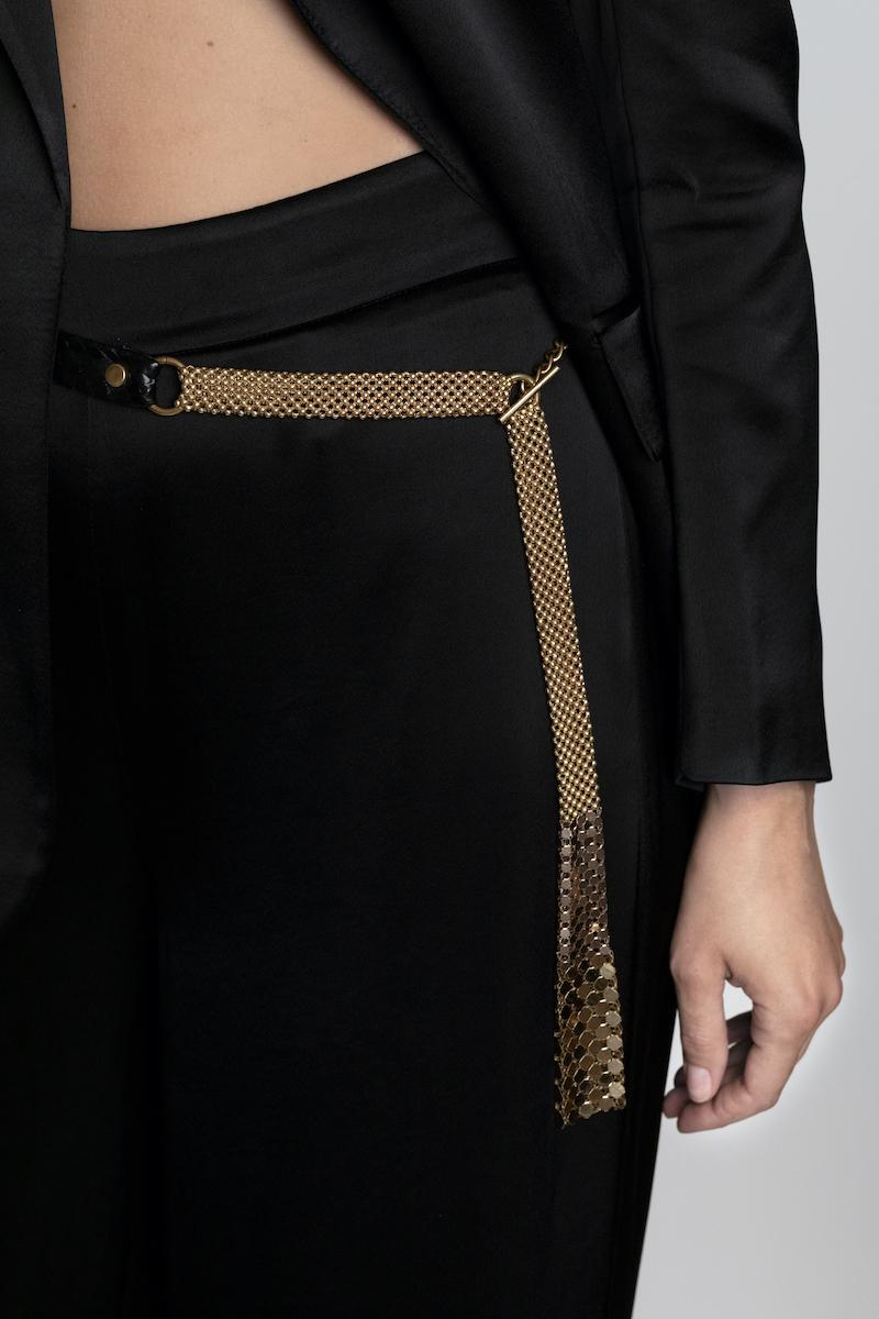 Laura B Dominique Belt Black Python Gold (Only By Order)