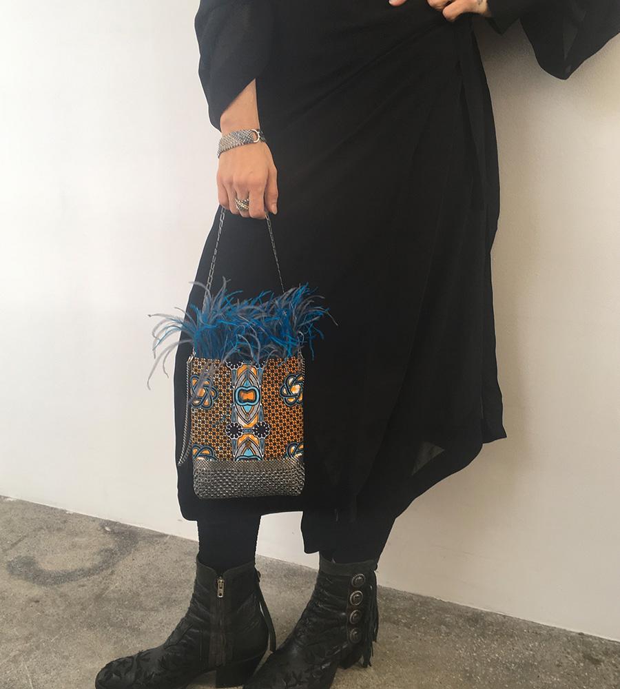 Laura B Africa Mobile Disco Bag Blue