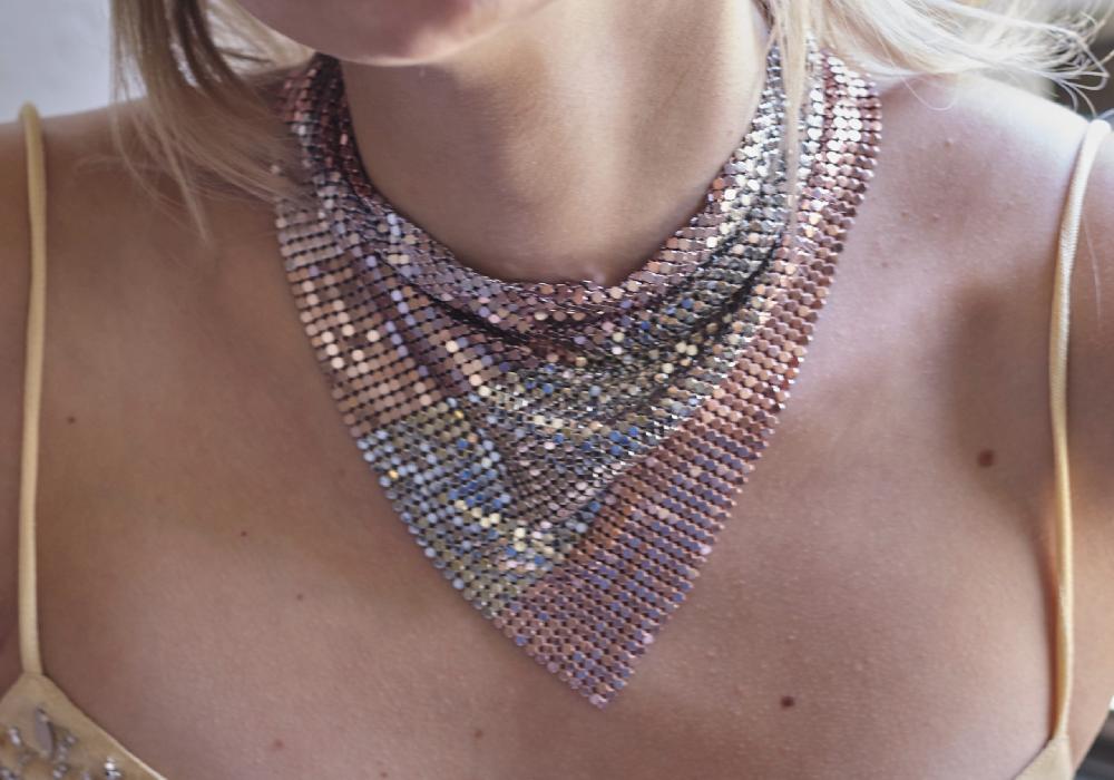 laura b Daisy Bandana Necklace pink