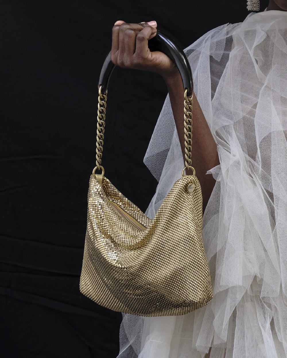 laura b Diana Horn Shoulder Bag gold (only by order)