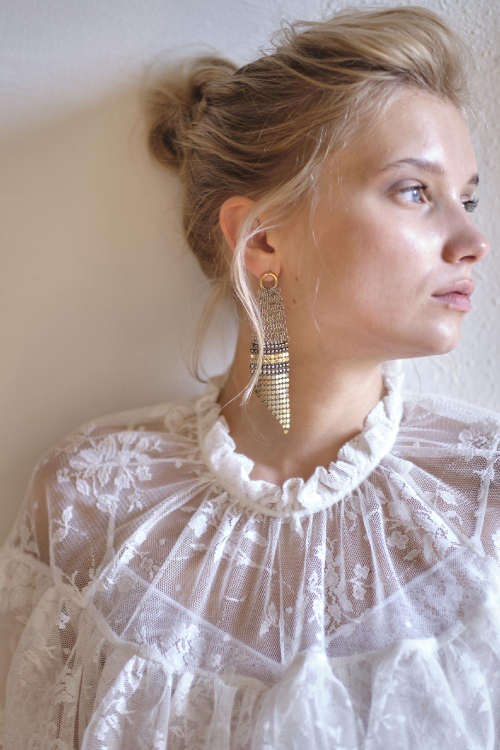 Laura B Jemma Earrings Doré-silver-gold