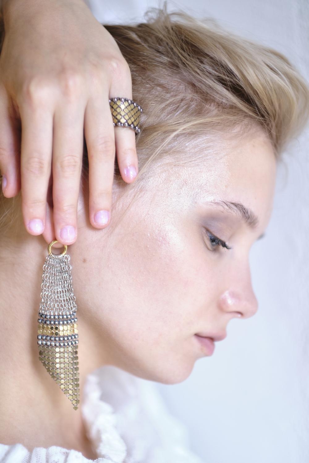 laura b Jemma Earrings doré-silver-gold