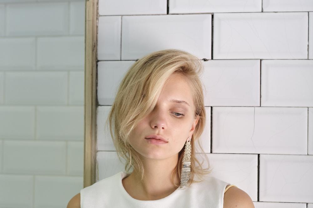 Laura B Jemma Earrings White-silver