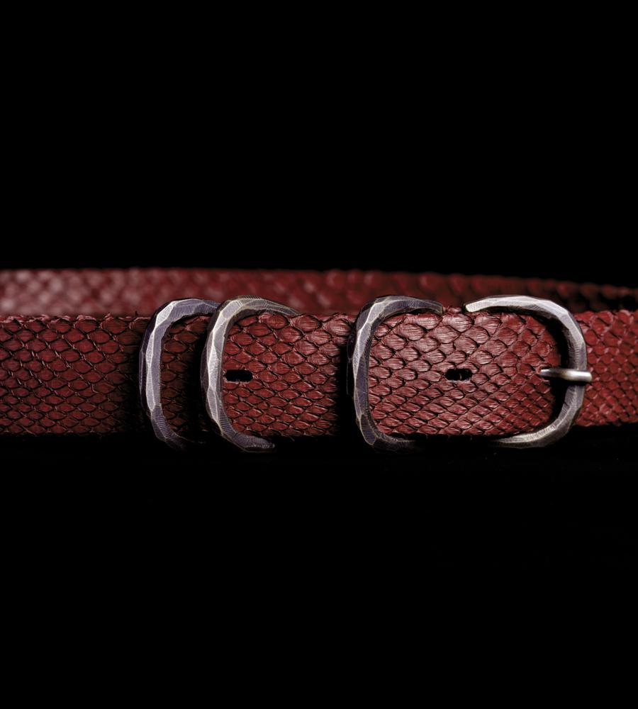 Laura B Liquid Ruby Python Belt