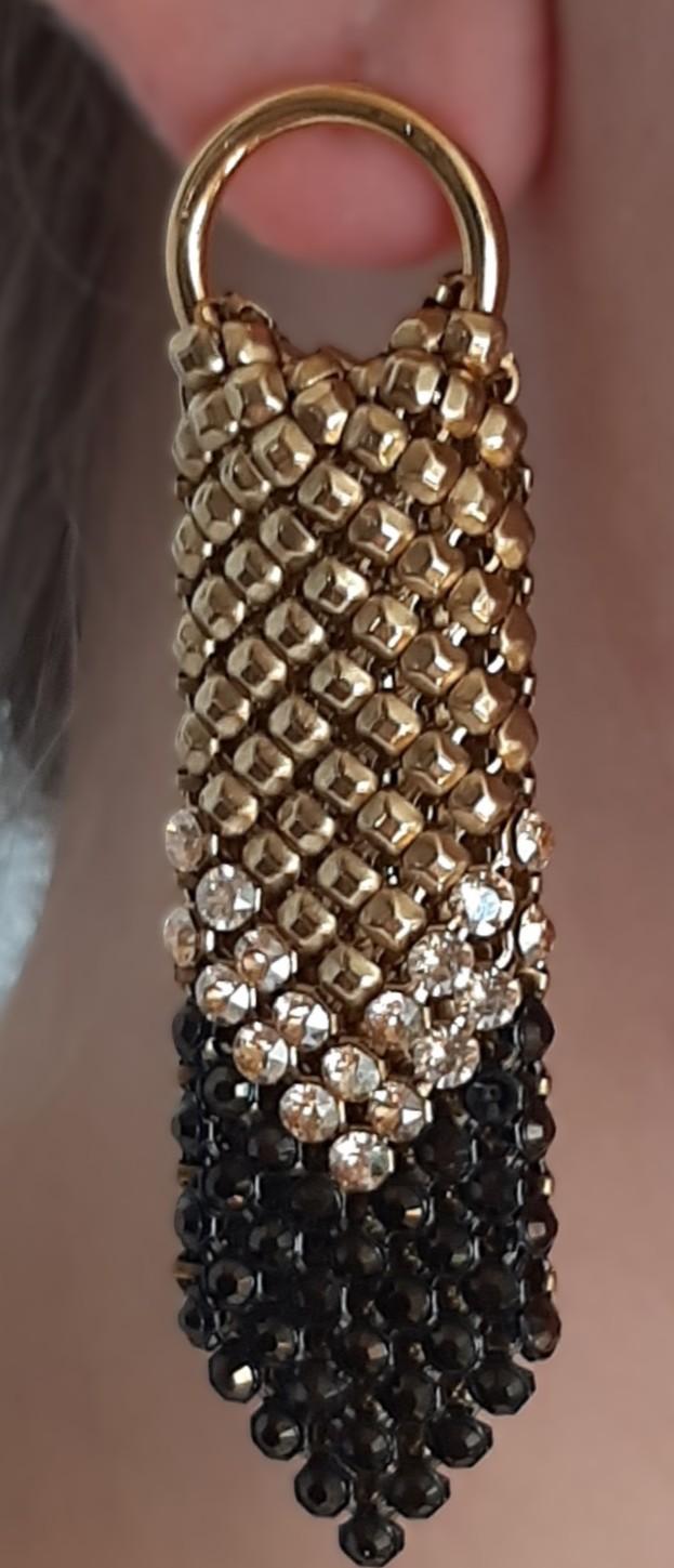 laura b Merci Earrings gold-black bronze