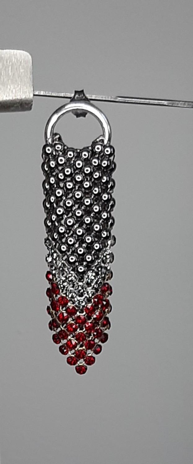 laura b Merci Earrings silver-red