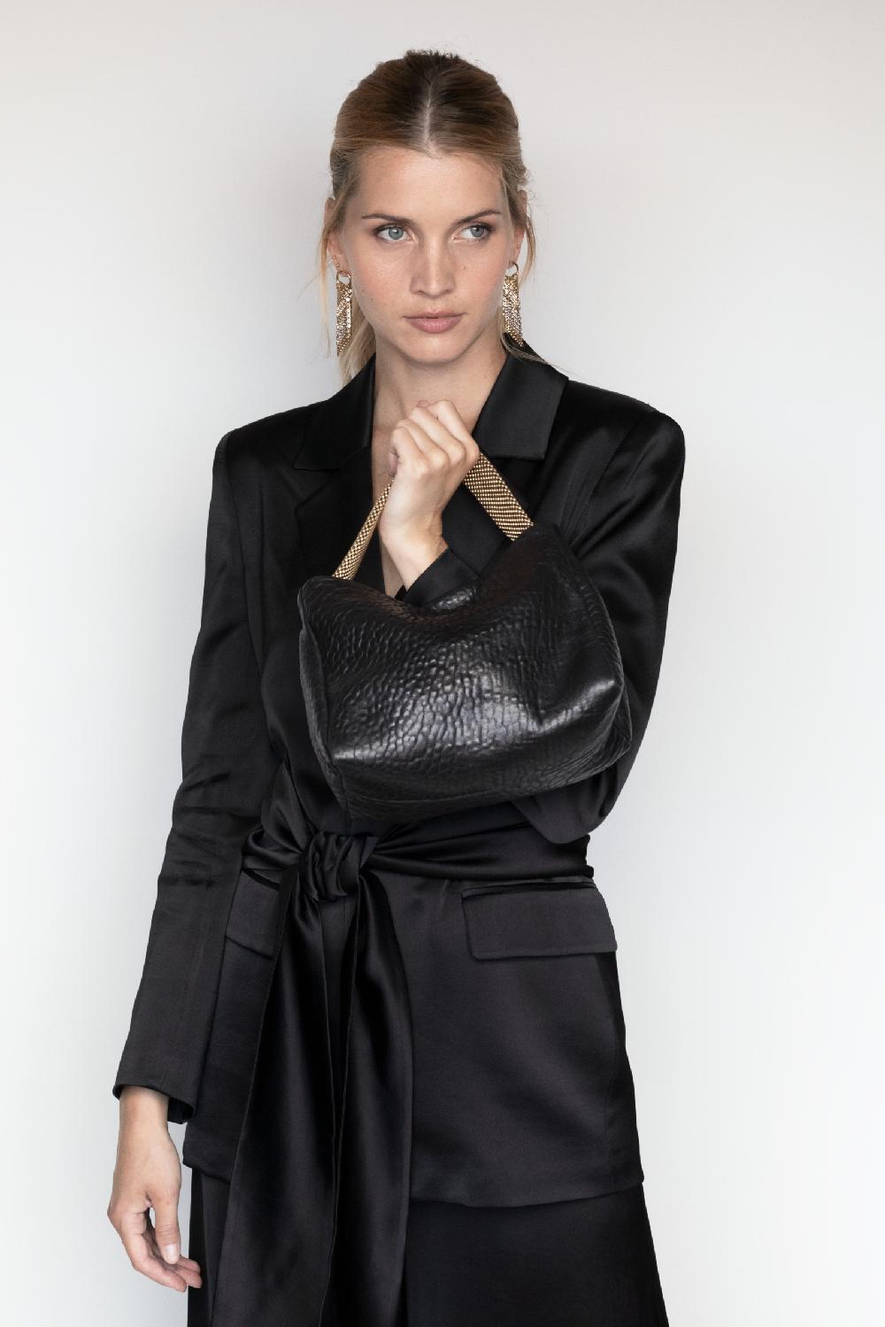 Laura B Pauline Handbag Black-gold