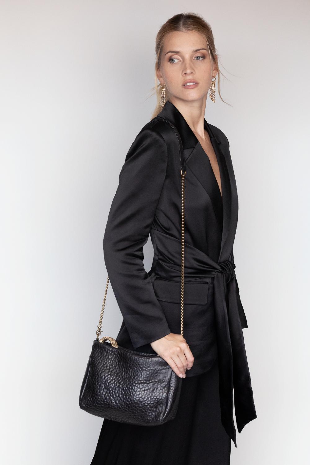 Laura B Pauline Handbag Black-gold