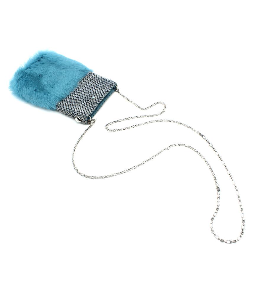 Laura B Soft Mobile Bag Turquoise