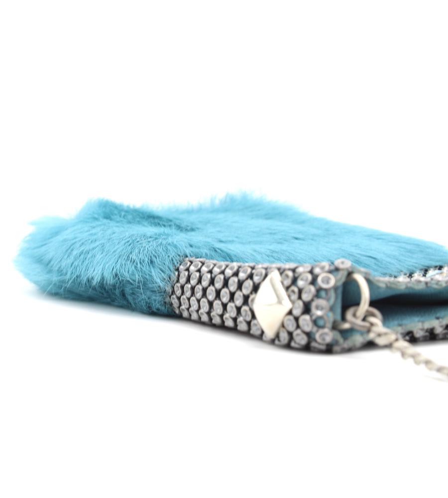 Laura B Soft Mobile Bag Turquoise