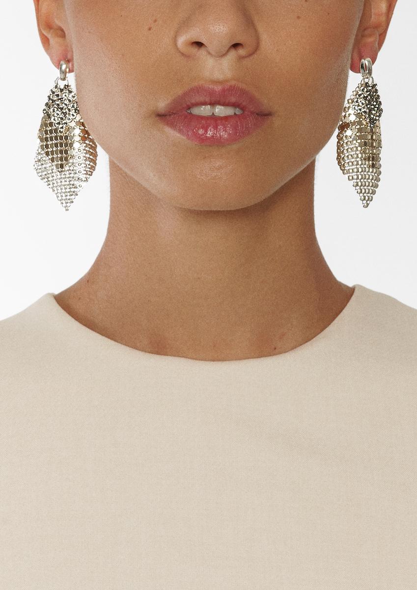 laura b Sparkle Earrings White-Gold-Grey