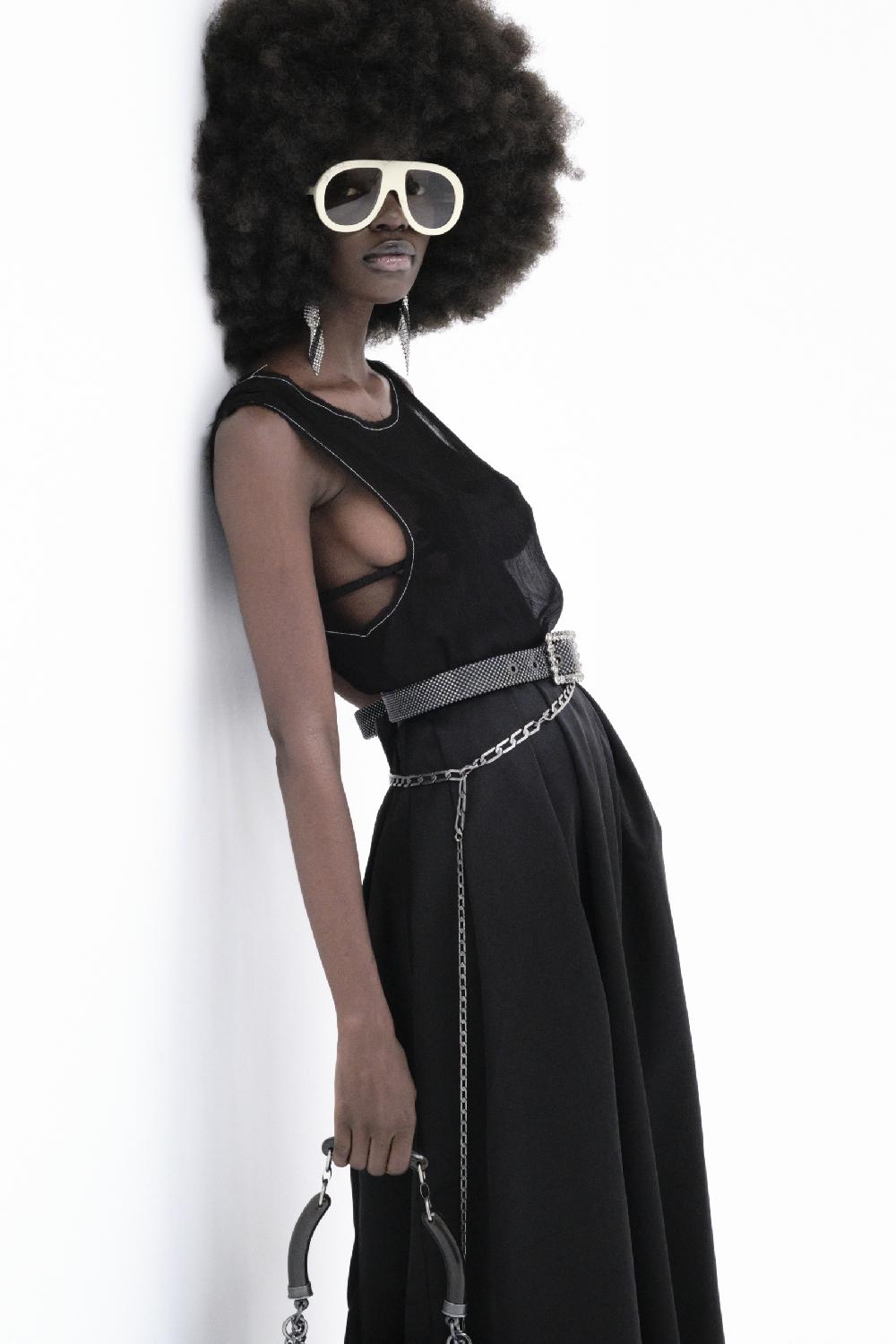 Laura B Stefania Chain Belt Silver