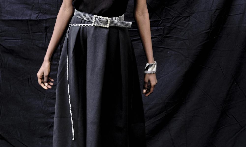 laura b Stefania Chain Belt silver