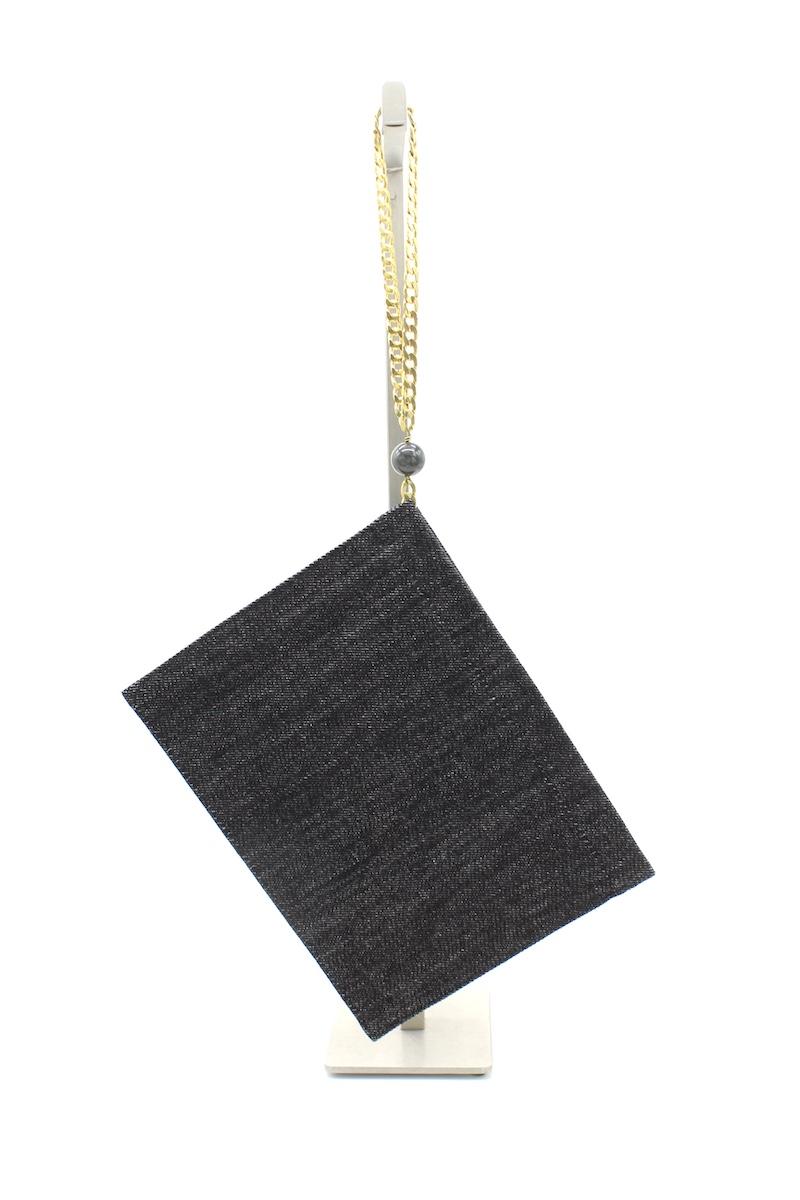 laura b The Clutch Black denim