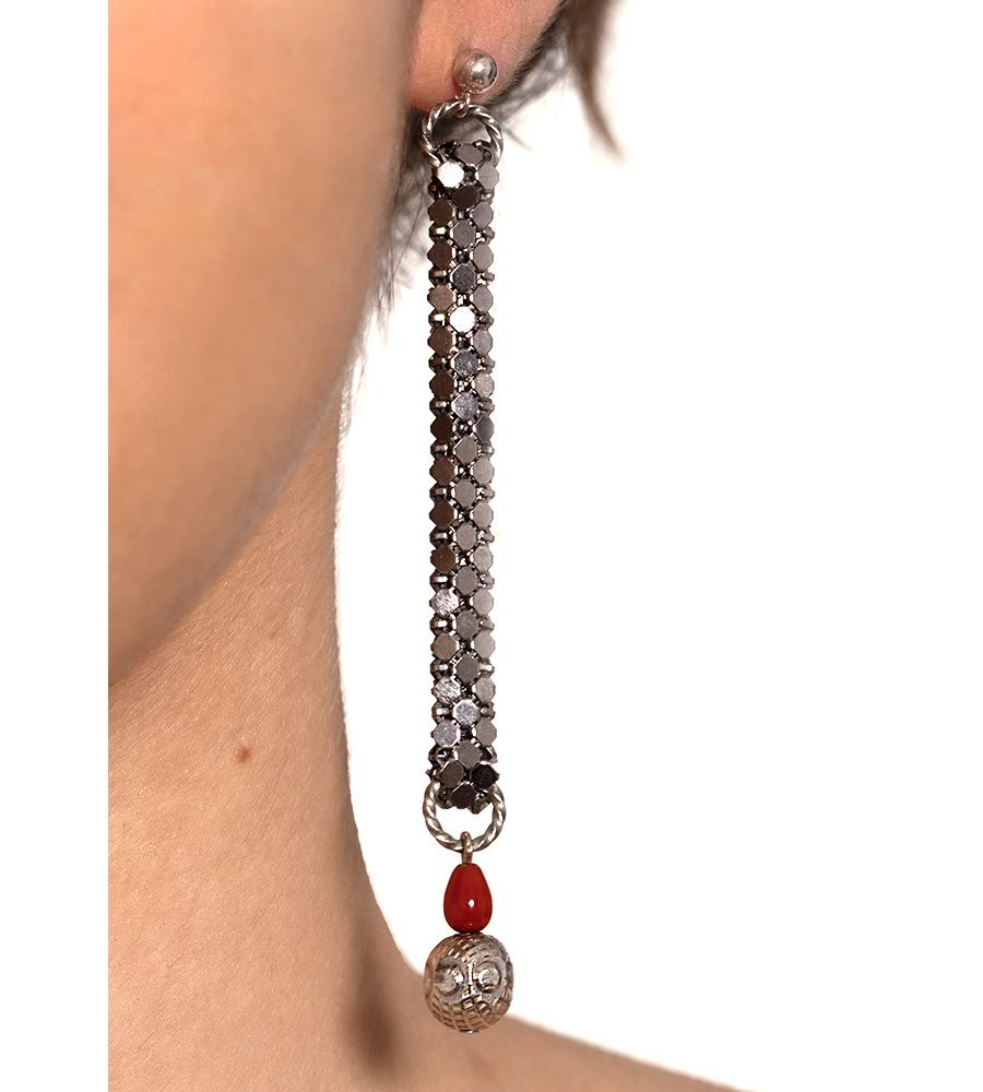 laura b Vera Coral Earrings