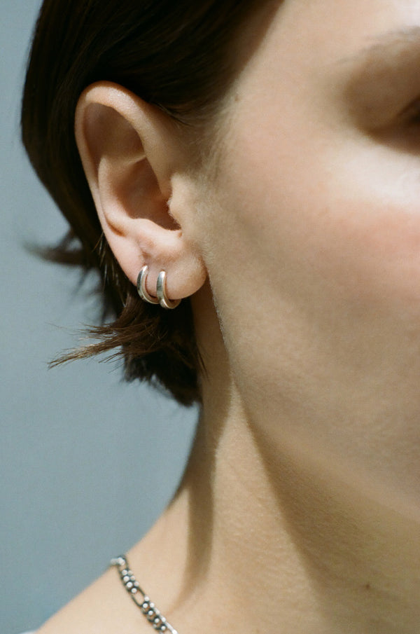 Laura Lombardi Silver Clutch Hoops