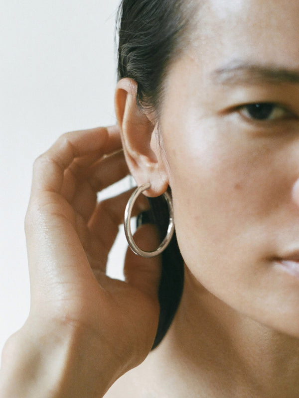 Laura Lombardi Silver Large Seamless Hoops
