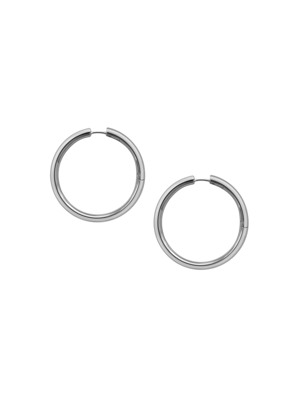 laura lombardi Silver Large Seamless Hoops