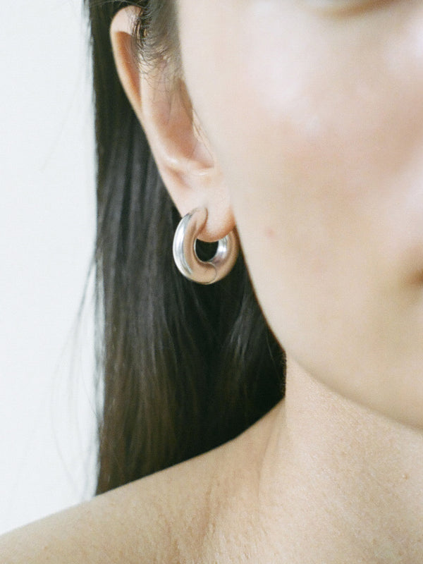 Laura Lombardi Silver Medium Terra Hoops