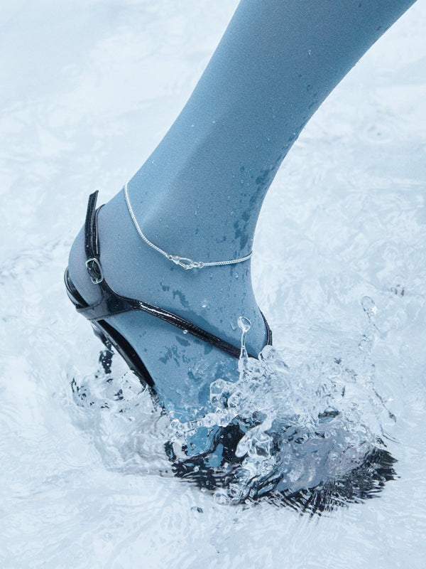 Laura Lombardi Silver Via Anklet