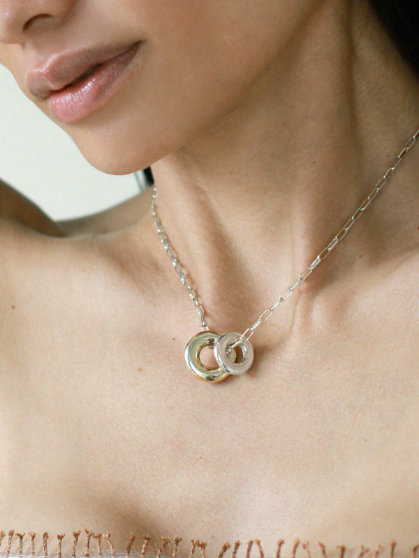 Laura Lombardi Two Tone Moneta Necklace