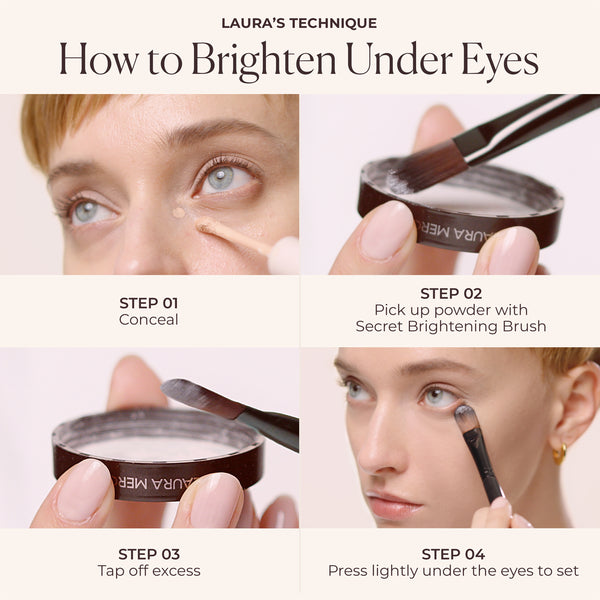 Laura Mercier Secret Brightening Color Correcting Under Eye Setting Powder + Brush Set