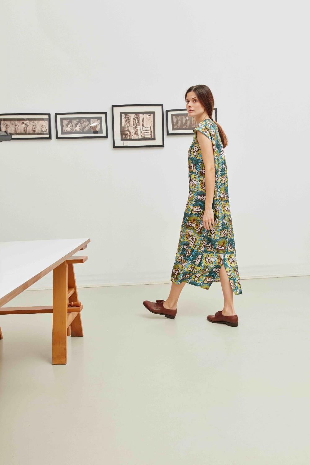 laura urbinati ABITO SCHIENA FACCE MO PRINT - SILK TWILL