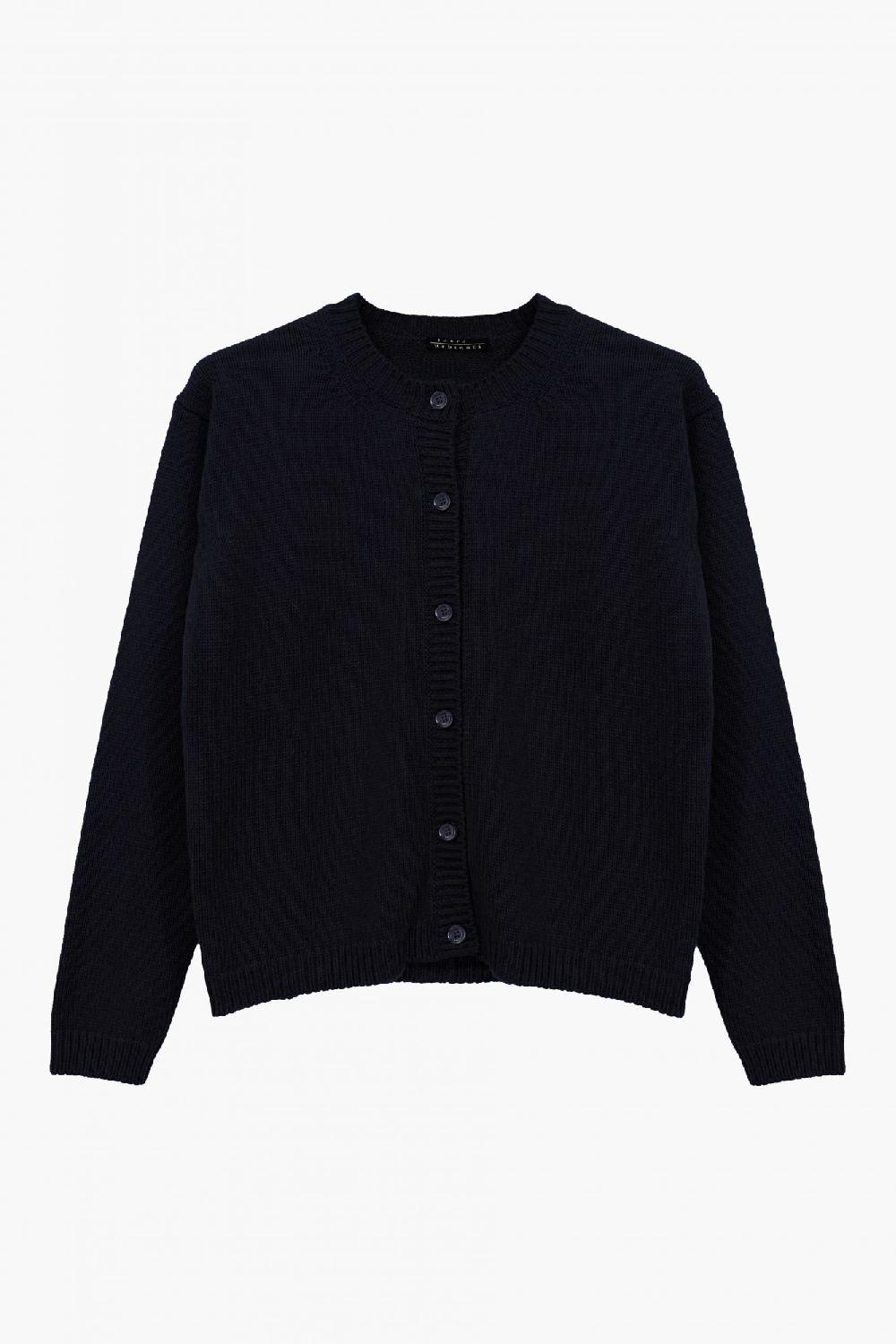 laura urbinati CHUNKY CREW NECK CARDIGAN CHUNKY 100% CASHMERE MADE IN ITALY