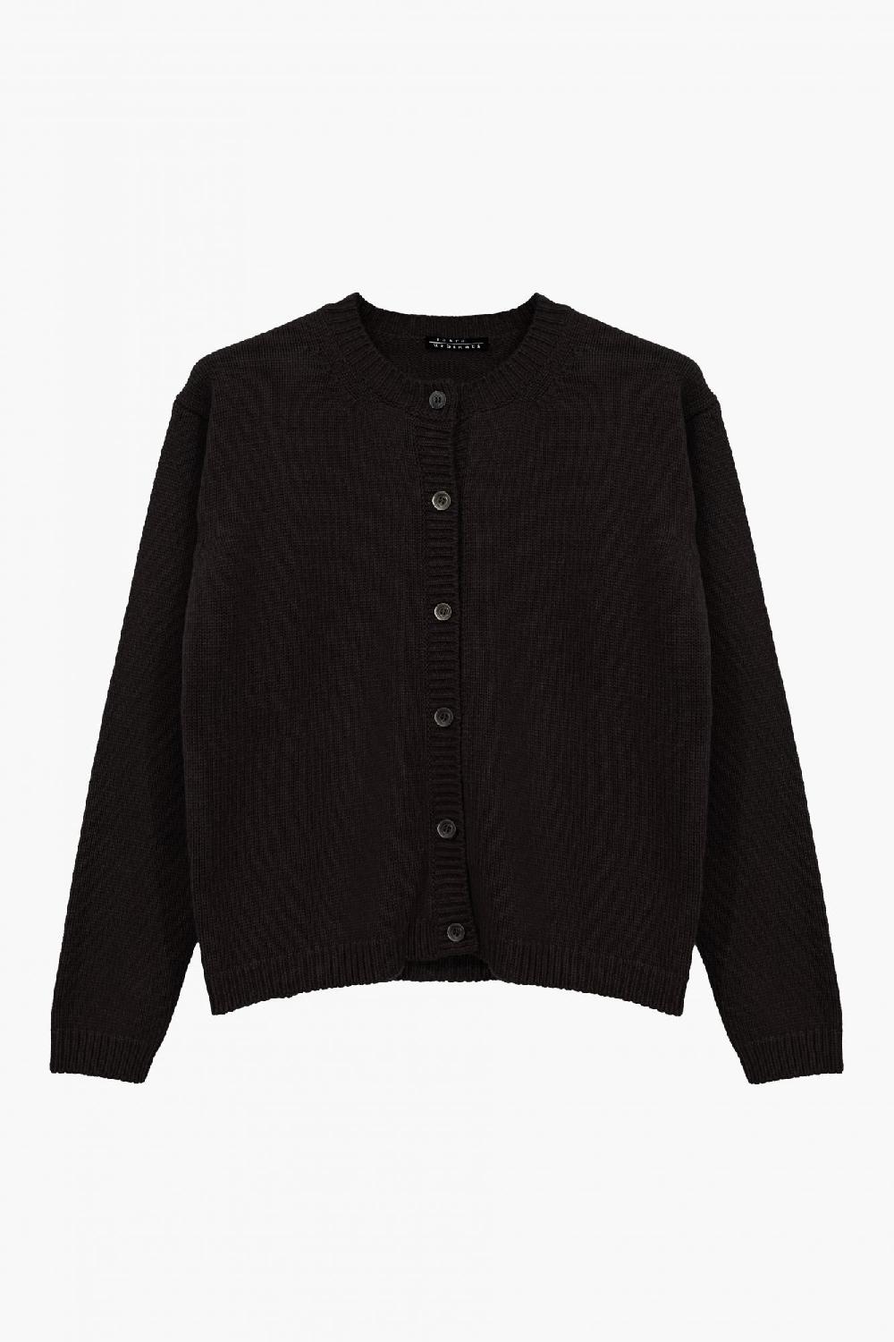 laura urbinati CHUNKY CREW NECK CARDIGAN CHUNKY 100% CASHMERE MADE IN ITALY