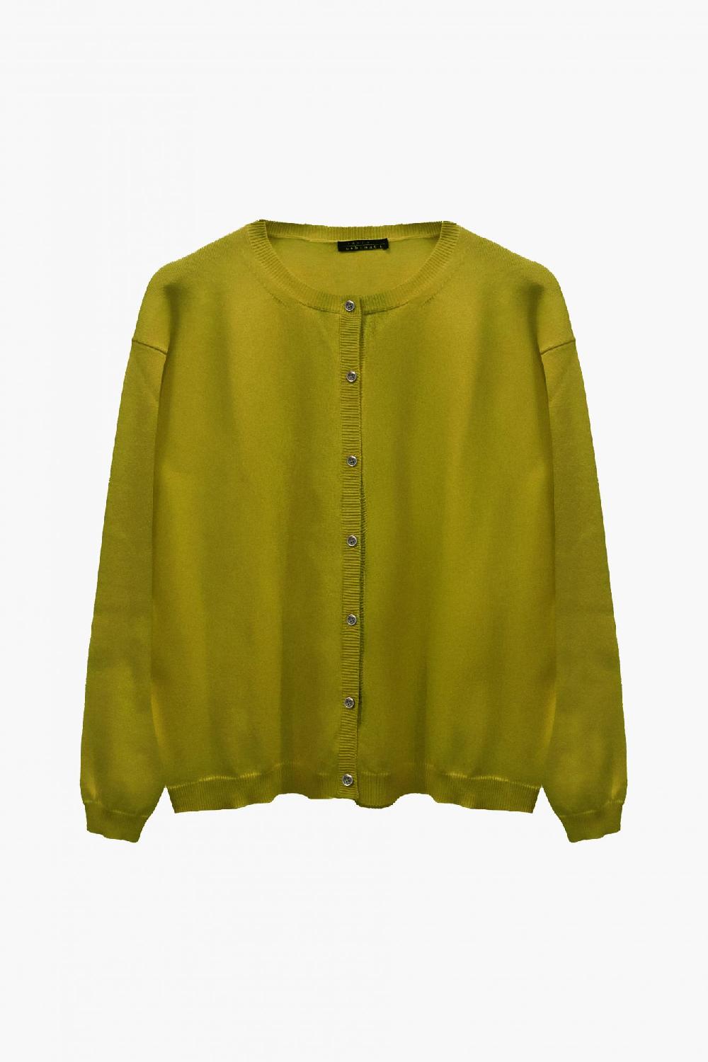 laura urbinati CREW NECK CARDIGAN 100% CASHMERE MADE IN ITALY