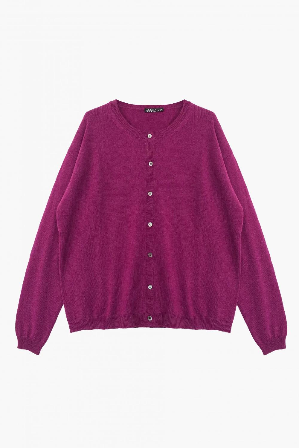 laura urbinati CREW NECK CARDIGAN 100% CASHMERE MADE IN ITALY