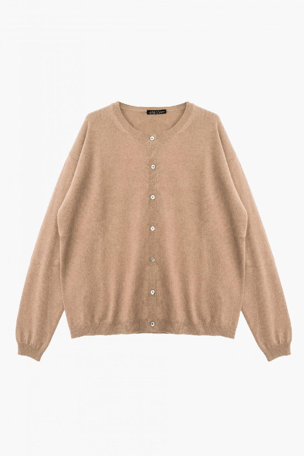 laura urbinati CREW NECK CARDIGAN 100% CASHMERE MADE IN ITALY