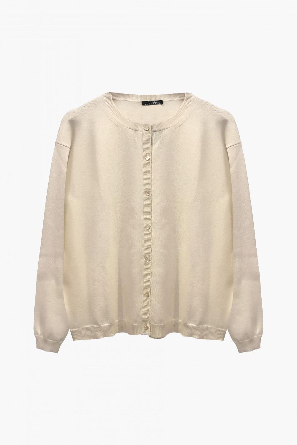 laura urbinati CREW NECK CARDIGAN 100% CASHMERE MADE IN ITALY