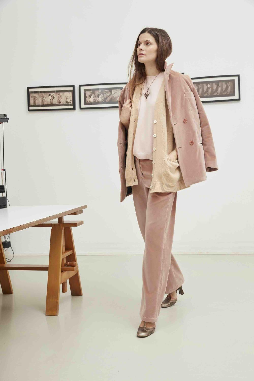 Laura Urbinati DOUBLE BREASTED OVERSIZE BLAZER VELVET