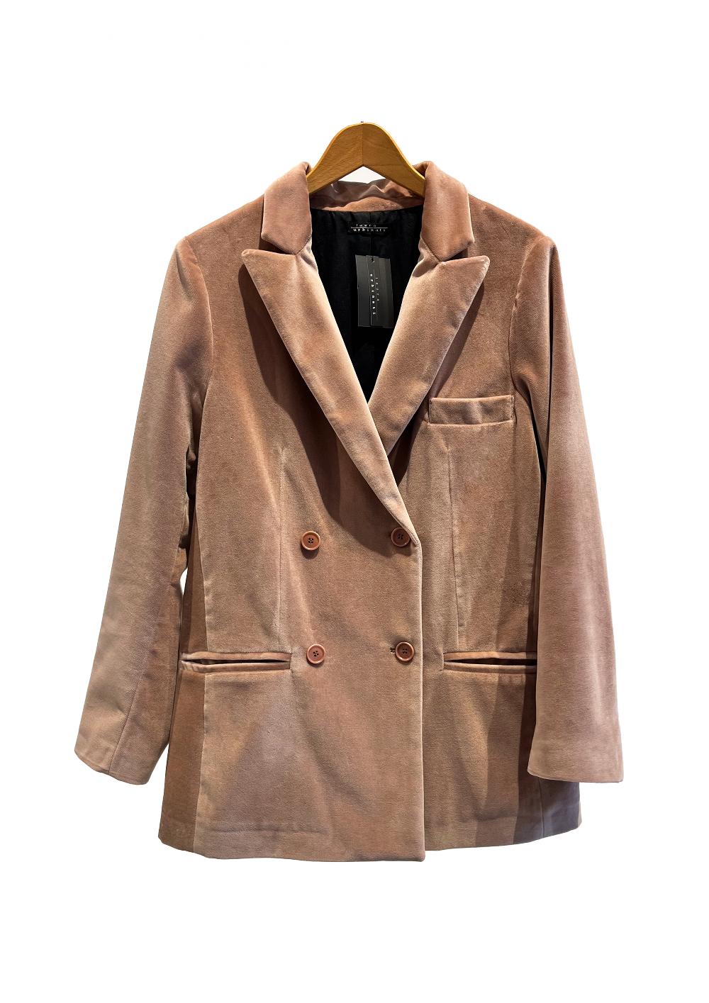 Laura Urbinati DOUBLE BREASTED OVERSIZE BLAZER VELVET