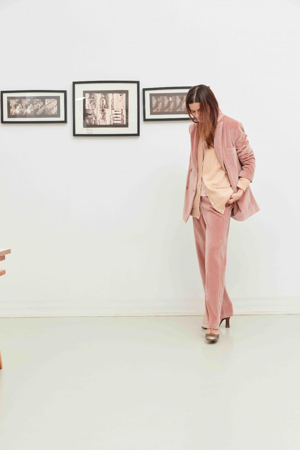 laura urbinati DOUBLE BREASTED OVERSIZE BLAZER VELVET