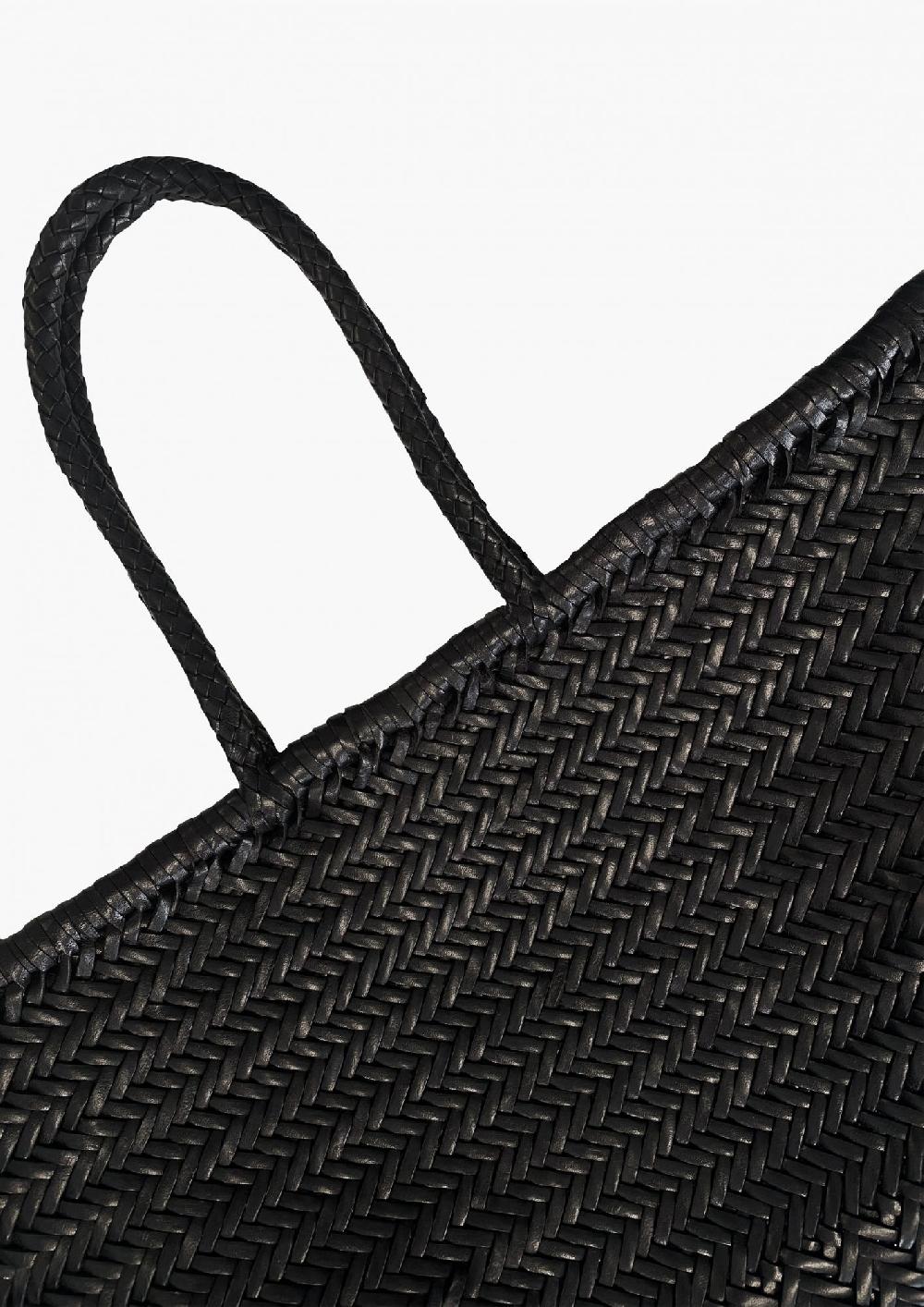 Laura Urbinati DRAGON BAMBOO TRIPLE JUMP BIG BLACK 100% LEATHER